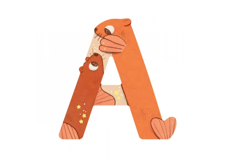 Letra A de madera Moulin Roty