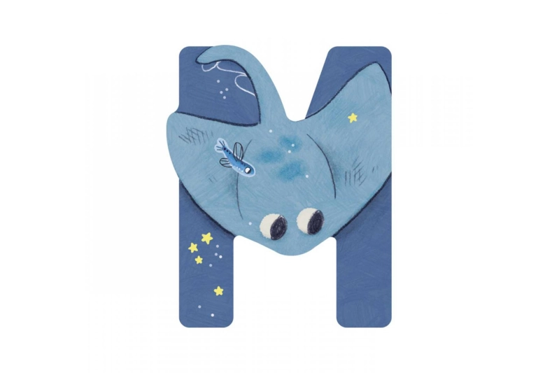 LLETRA M BLAVA FUSTA MOULIN ROTY