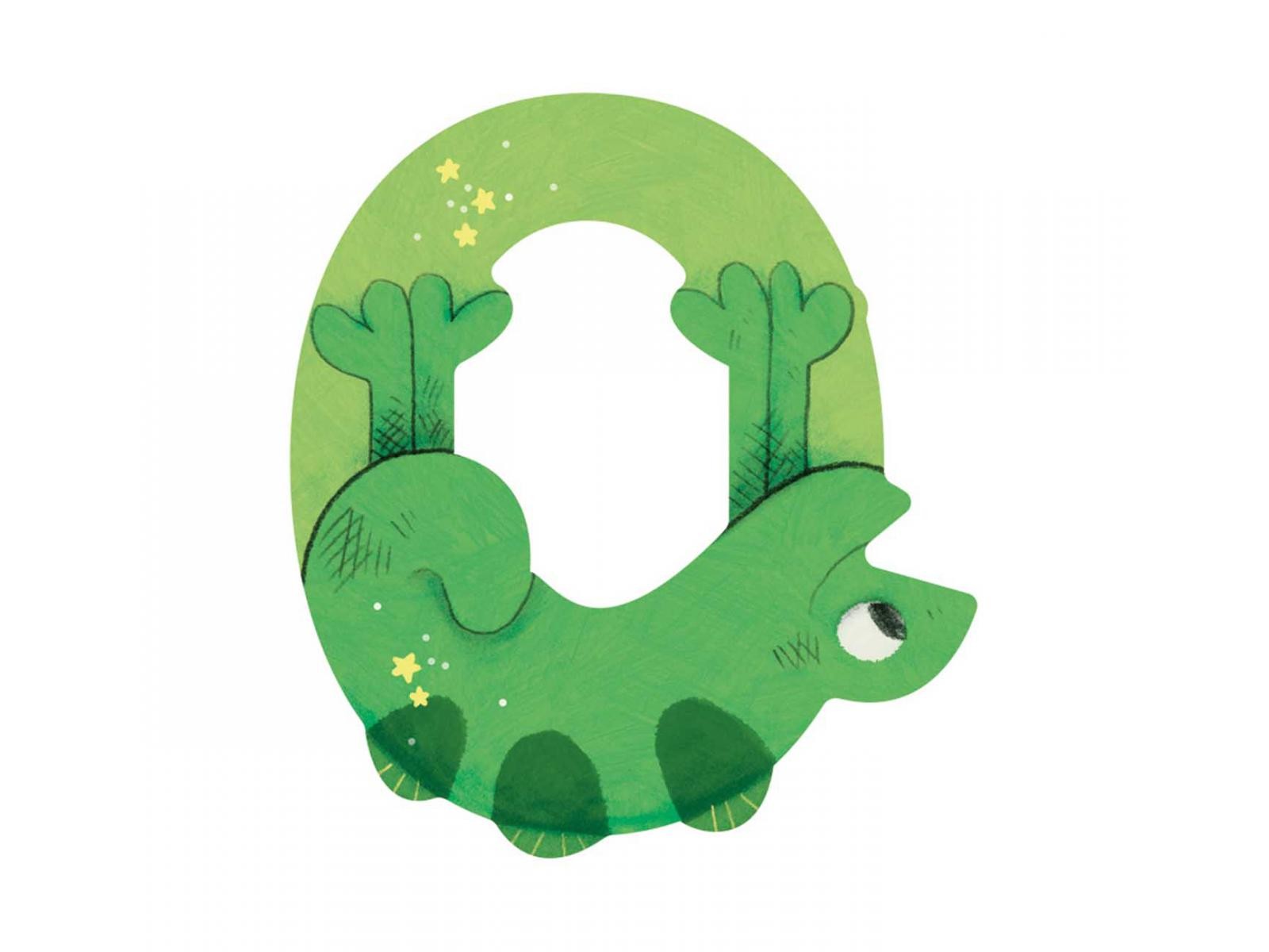 LETRA O VERDE DE MADERA MOULIN ROTY