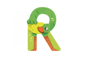 Lletra R verda de fusta Moulin Roty