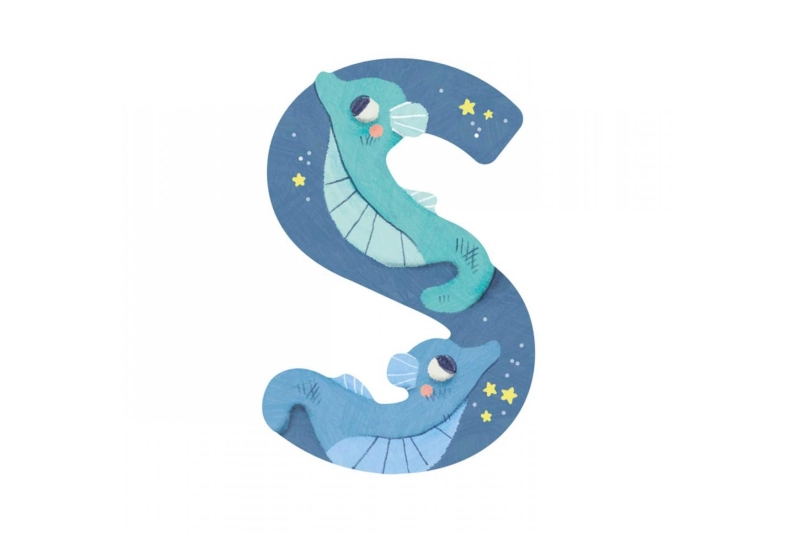 LETRA S AZUL DE MADERA MOULIN ROTY