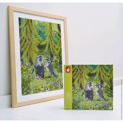 Puzle 500 piezas-mapaches