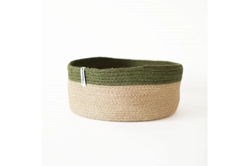 CESTA REDONDA FRANJA VERDE THE DIDA