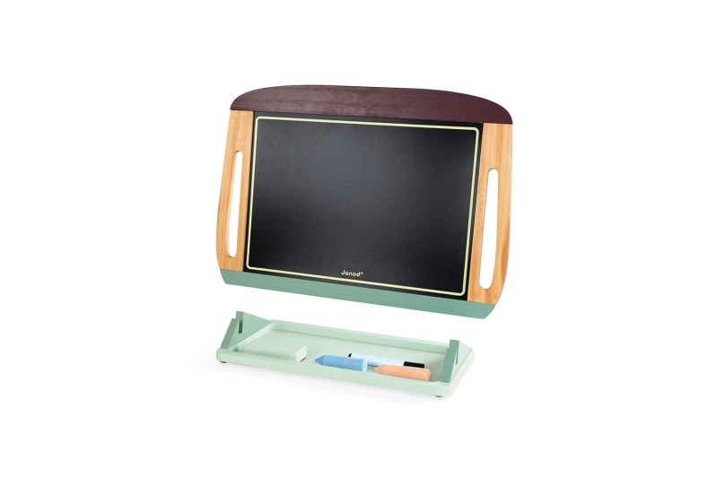 Pissarra doble de fusta amb accessoris