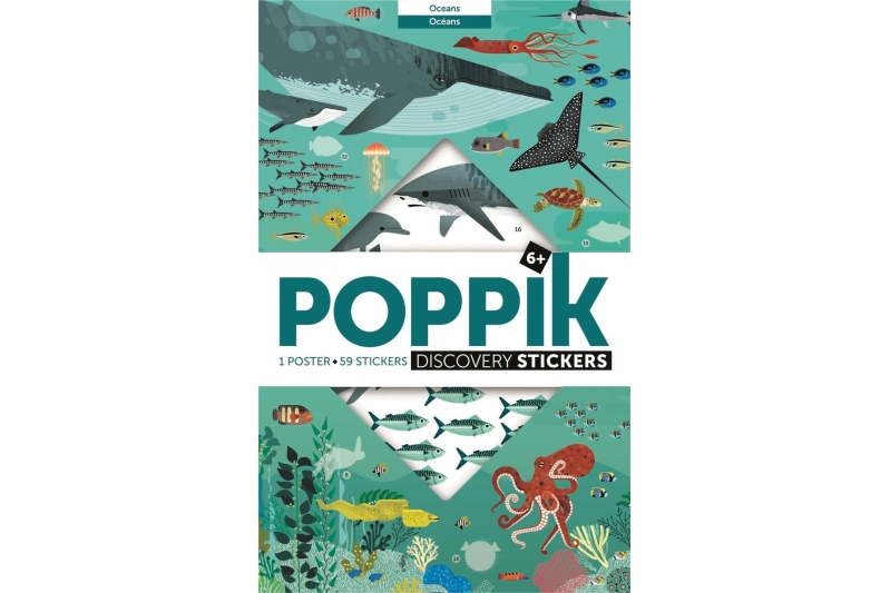 GRAN PÒSTER D'ADHESIUS ANIMALS MARINS