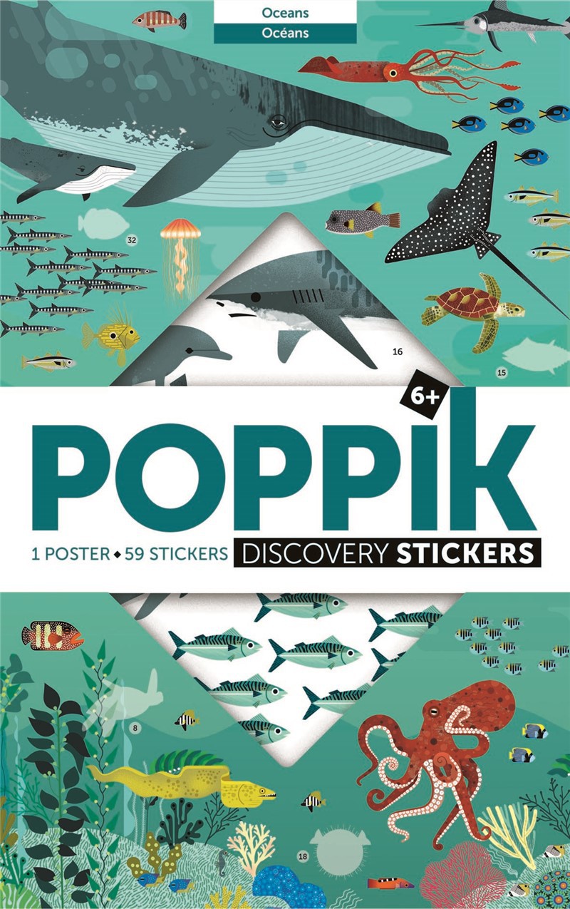 GRAN PÒSTER D'ADHESIUS ANIMALS MARINS