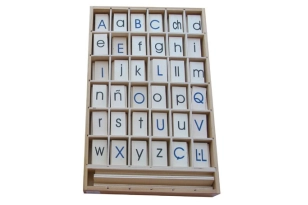 ALFABETO MONTESSORI DE MADERA 360 LETRAS MAYÚSCULAS Y MINÚSCULAS EN LETRA DE IMPRENTA