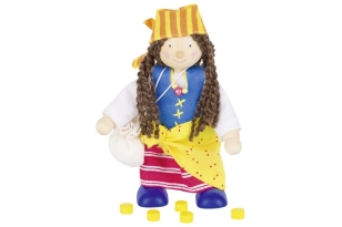 Muñeca de madera pirata