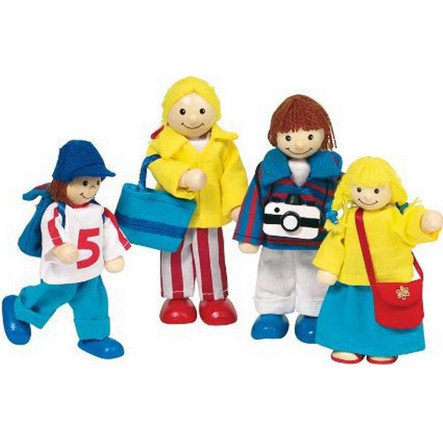 Familia de vacaciones de muñecos articulados