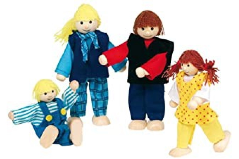 Família jove de ninos articulats