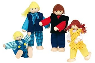 Família jove de ninos articulats