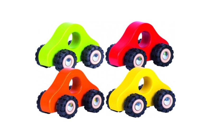 Cotxe de Fusta amb Rodes de Goma Goki