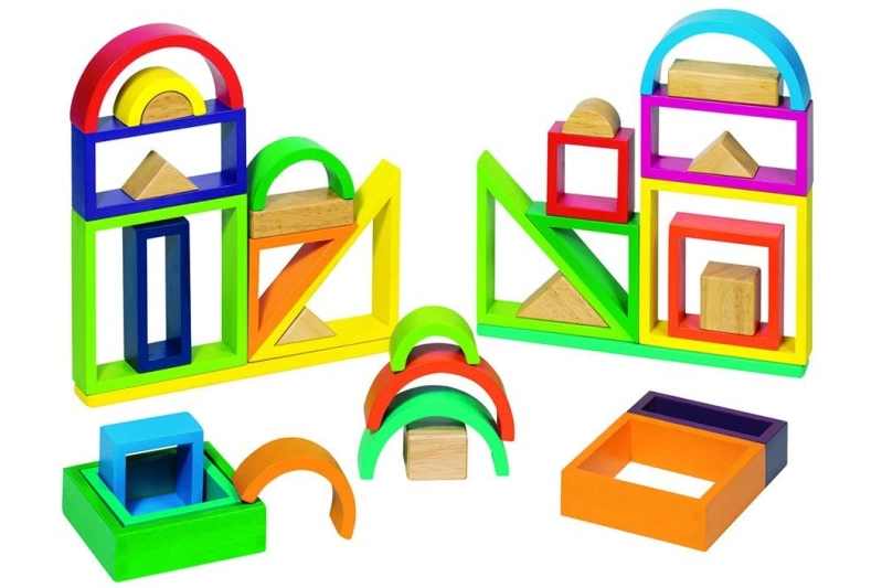 Piezas de construcción de madera Arco Iris