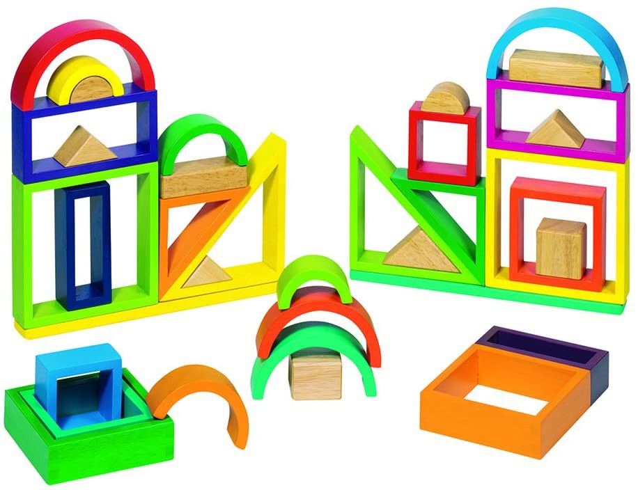 Piezas de construcción de madera Arco Iris