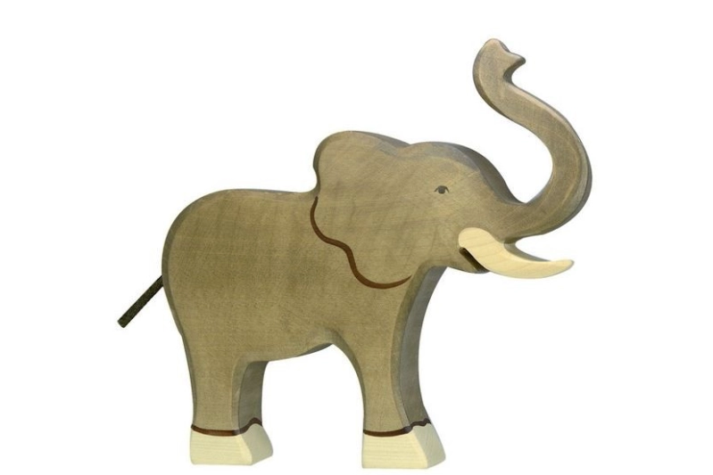 Elefant trompa aixecada gran Holztiger