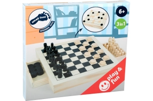 Set de juegos 3 en 1 (ajedrez, damas y tres en raya)