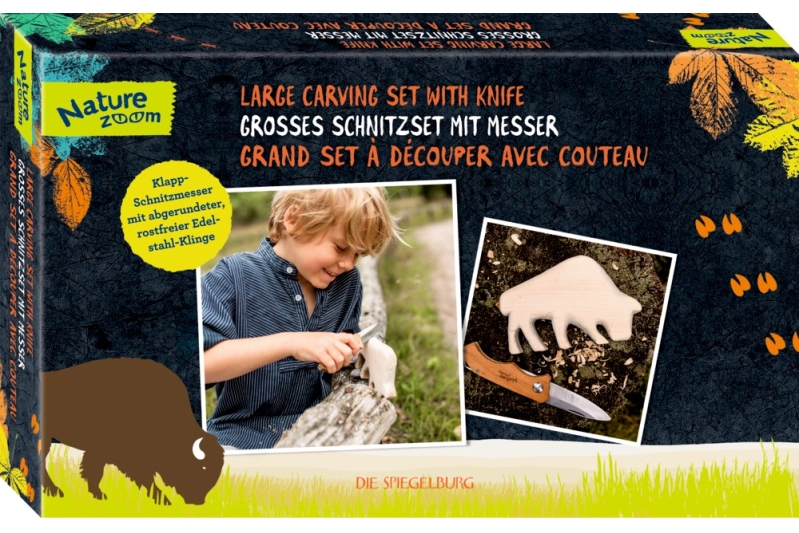 Set de navaja y figura de madera