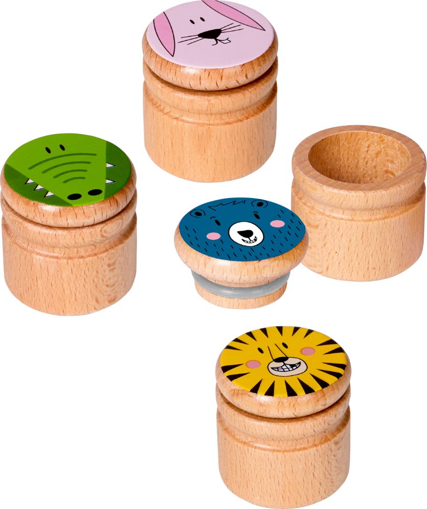Cajita de madera para los dientes con dibujos de animalitos