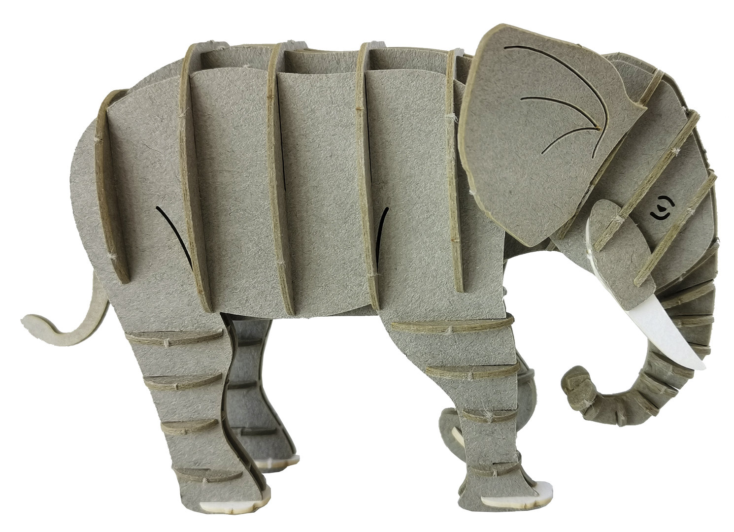 Elefant gris 3D de cartró