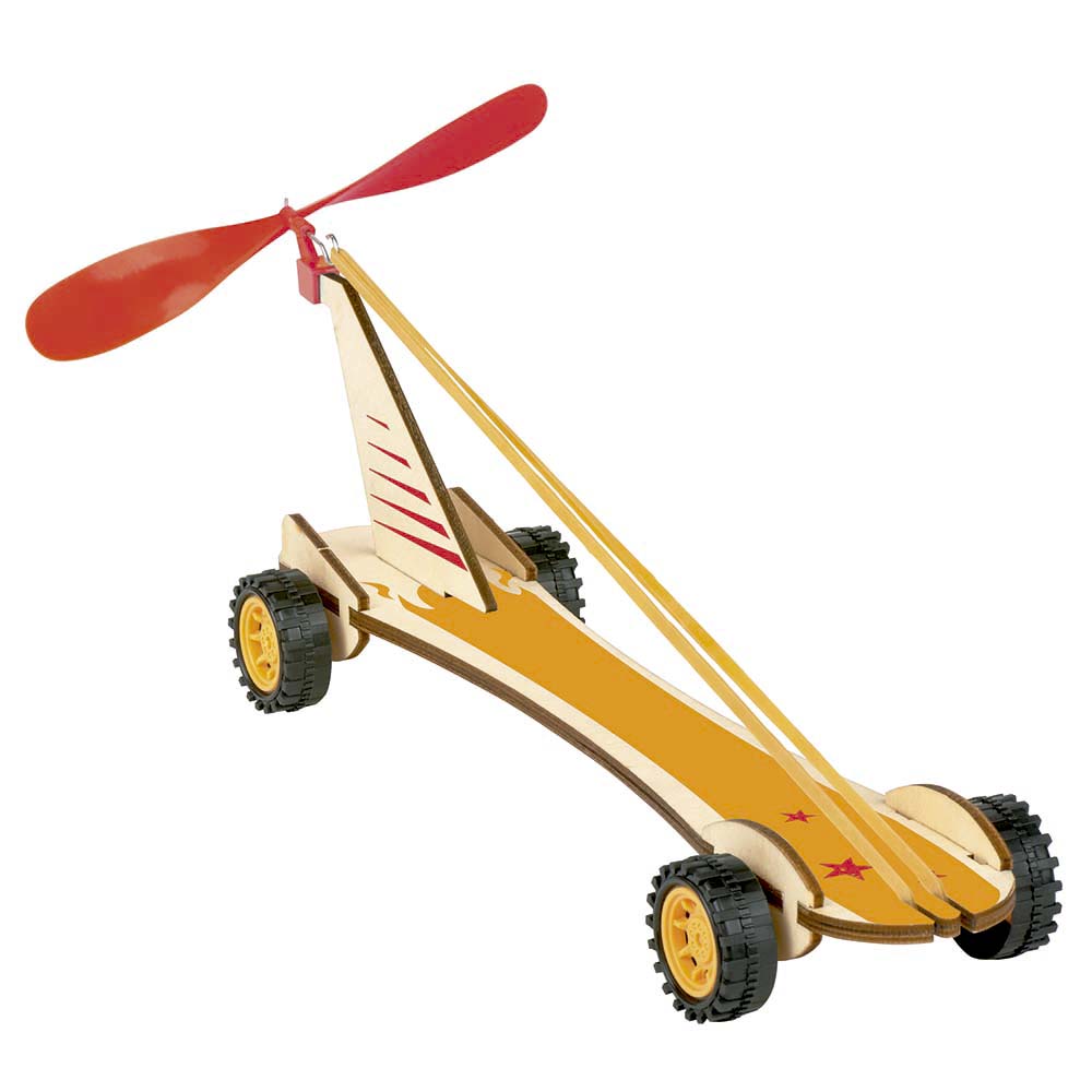 Kit de montaje de coche de carreras con motor de goma