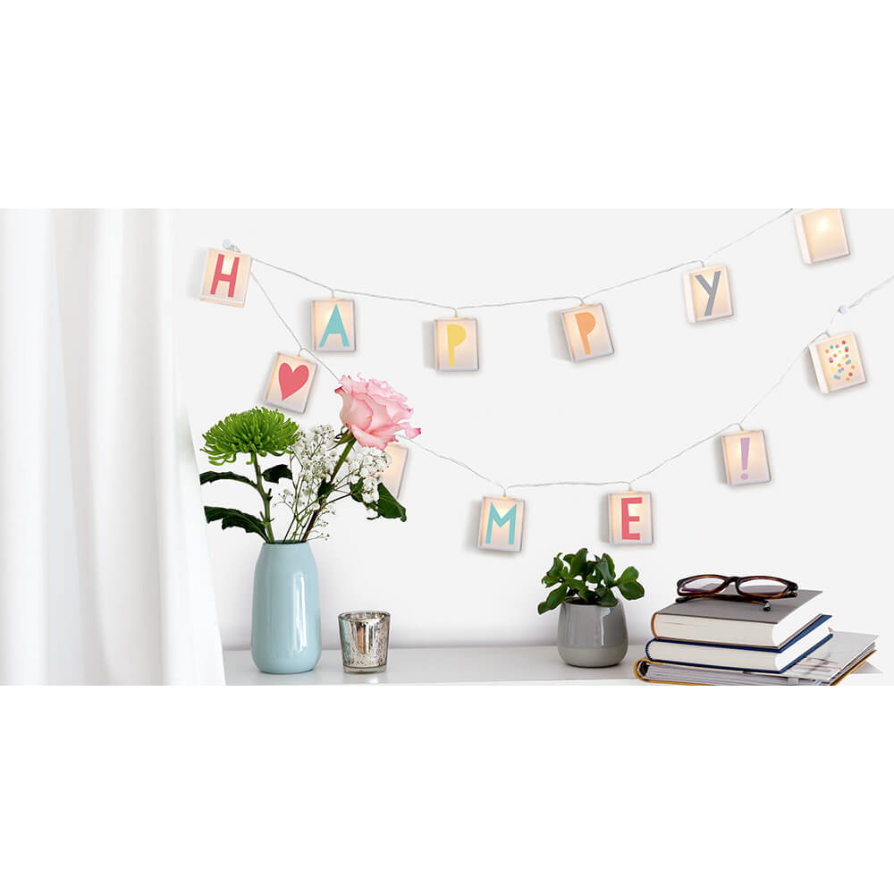 Garlanda lletres i números Happy me