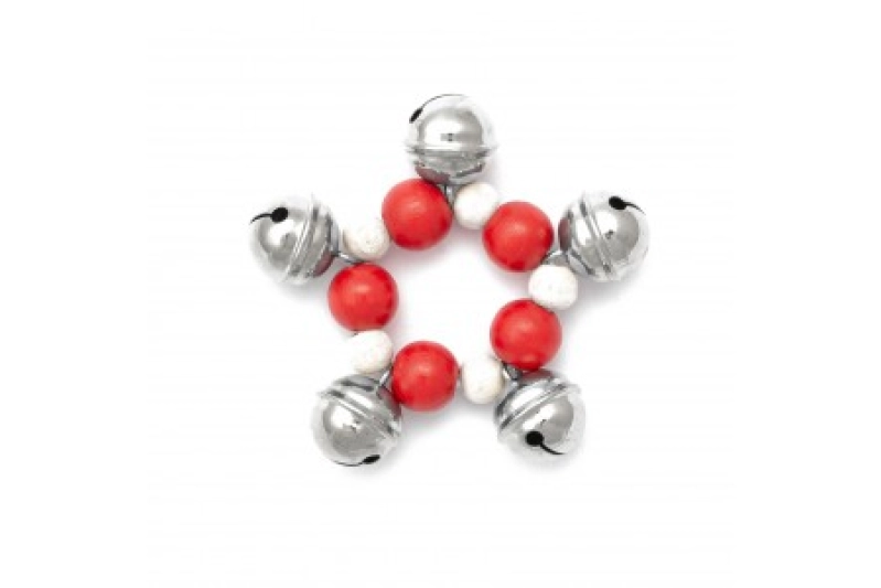 Polsera amb picarols de Rohema blanca i vermella