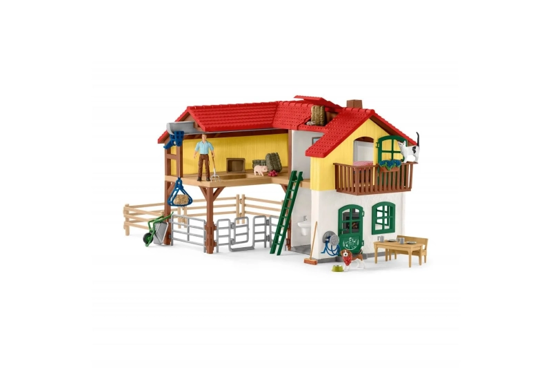 Granja con establo y animales Schleich