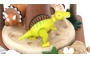 Caja de música de madera: Volcán y dinosaurios