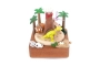 Caja de música de madera: Volcán y dinosaurios