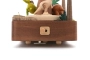 Caja de música de madera: Volcán y dinosaurios