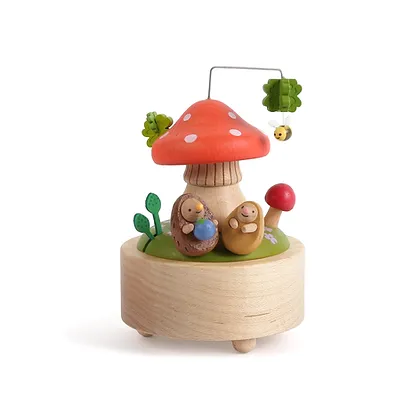 Caixa de música de fusta: Eriçons sota un bolet