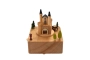 Caixeta musical fusta castell i cotxe amb moviment
