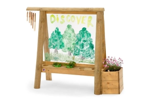 Pissarra amb panell transparent per exterior