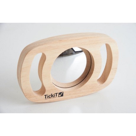 Espejo con asas de madera