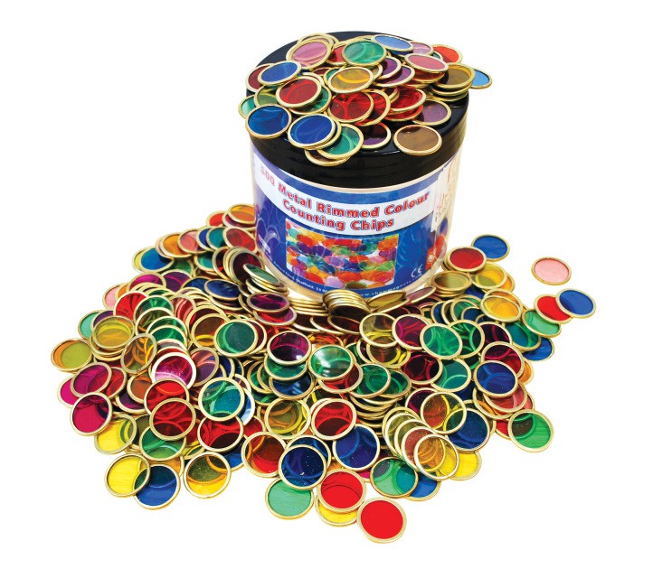 500 monedas de colores de acero