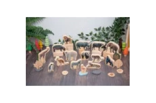 Blocs d'animals salvatges de fusta - 15 peces