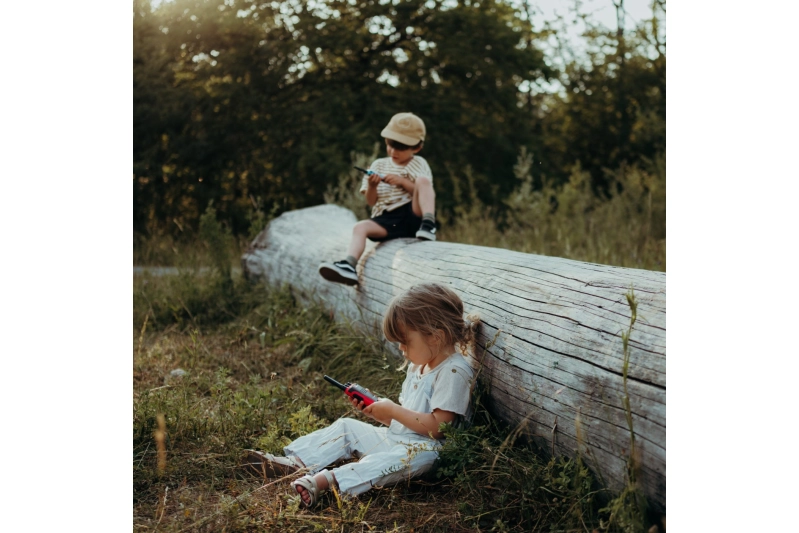 Walkie-talkie blau-vermell. Kidytalk