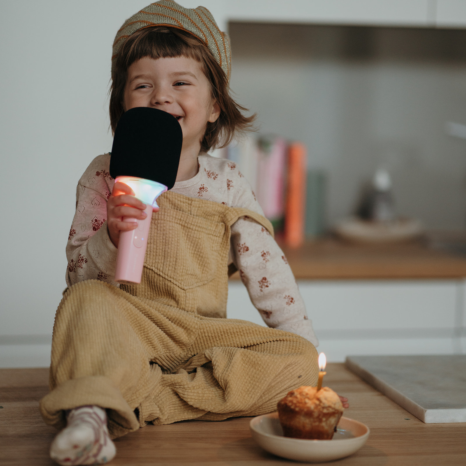 Micròfon Karaoke amb llum Kidymic de color rosa