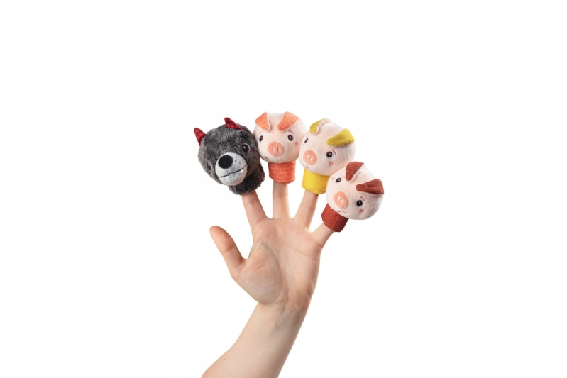 Marioneta de dedo Louis el Lobo y los 3 cerditos