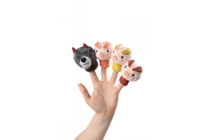 Marioneta de dedo Louis el Lobo y los 3 cerditos