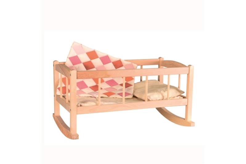 LLitet de fusta amb manta Amandine