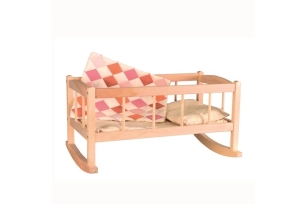 LLitet de fusta amb manta Amandine