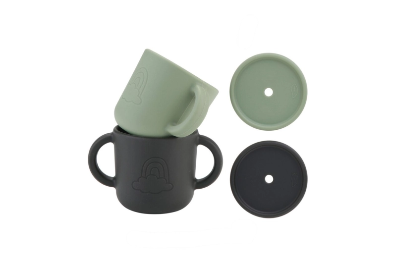TASSA AMB TAPA 2 PECES VERD-NEGRE