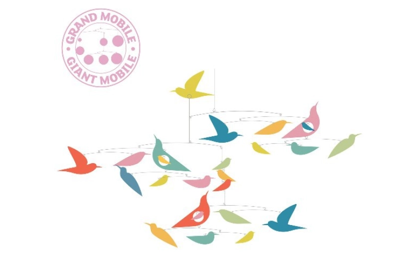 Movil Pajaros multicolores Katsumi Komagat