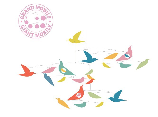 Movil Pajaros multicolores Katsumi Komagat