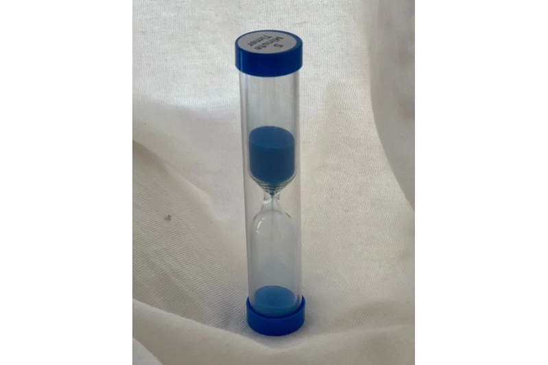 Rellotge de sorra de 5 minuts blau