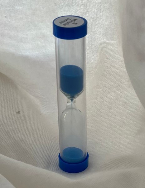 Rellotge de sorra de 5 minuts blau