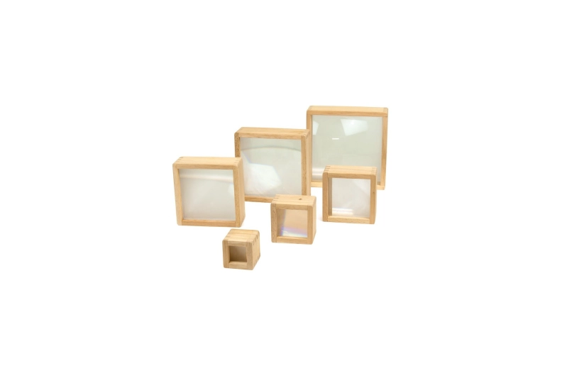 6 BLOQUES DE LUPA CON MADERA