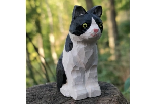 Gat blanc i negre de fusta Wudimals