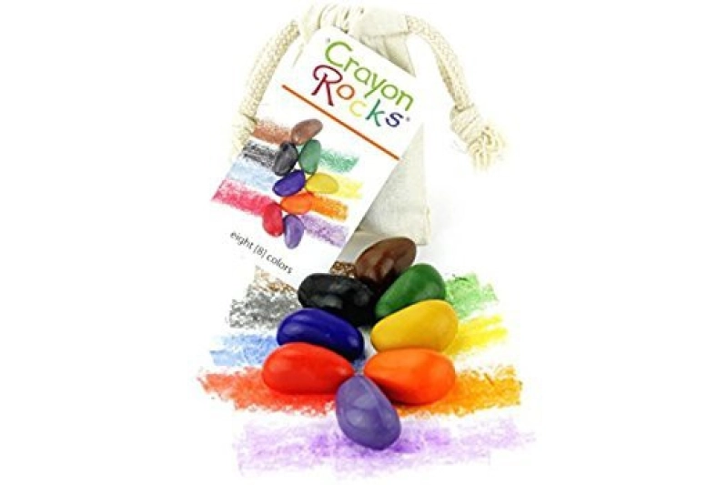 8 colors crayon rocks amb bossa de cotó